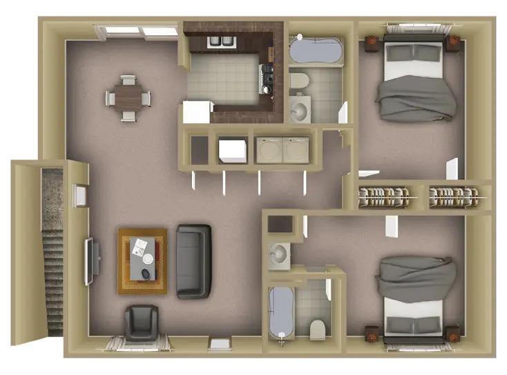 Villa Dylano — 2 BEDROOM STANDARD floor plan